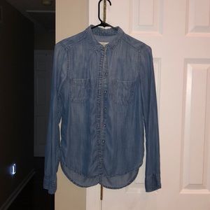 Juniors Girl Button down Jean shirt